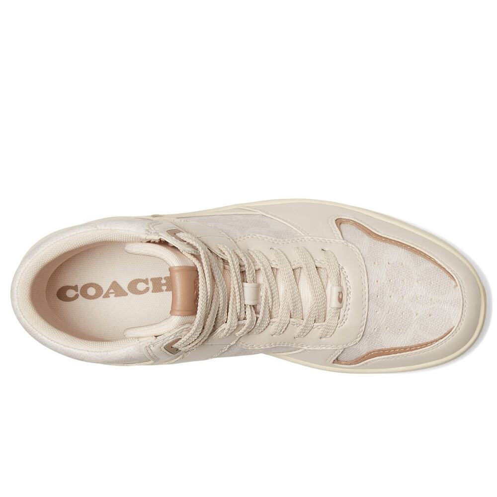 Coach Hi Top Sneakers CD304 Chalk Coated Canvas Women’s Sz 10B NIB MSRP $229 - Picture 7 of 16